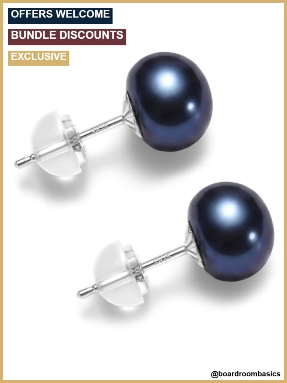 Sterling Silver Freshwater Pearl Stud Earrings Hypoallergenic Elegant Gift